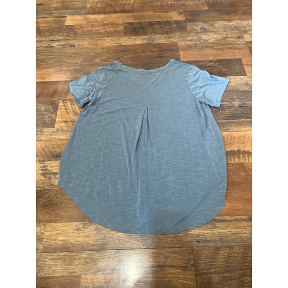 Mod Ref Women's Heathered‎ Shirt V-Neck High-Low Hem Relaxed Fit Top - Picture 4 of 4